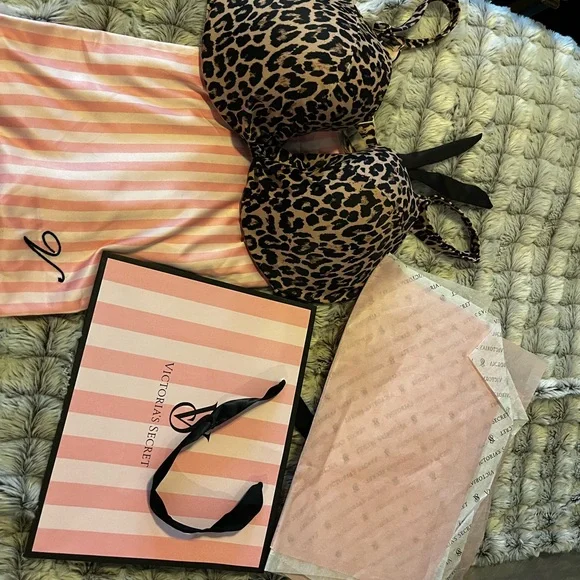 Victoria's Secret Animal Print  SWIM twisted front bikini top 40DD BEAUTIFUL!! - Picture 11 of 11